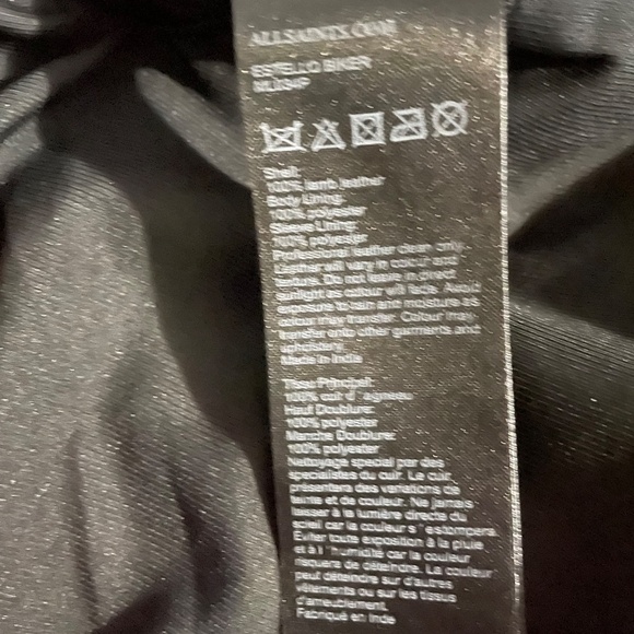 Used  All Sainst Black Leather Biker Jacket - Picture 5 of 5